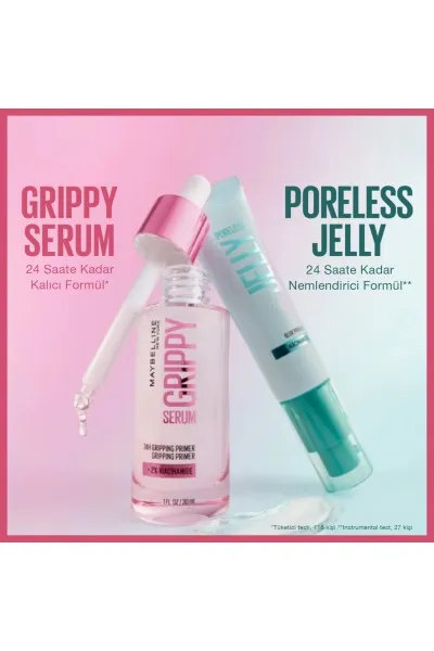  تصویر 5 : پرایمر سرمی گریپی برای تثبیت آرایش و ماندگاری بیشتر میکاپ Grippy Makeup Gripping Serum Primer میبلین نیویورک Maybelline New York 
