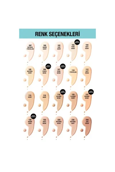  تصویر 2 : کرم پودر مات و محوکننده منافذ فیت می  شماره 100 Warm Ivory  عاجی Fit Me Matte and Poreless Foundation 100 Warm Ivory میبلین نیویورک Maybelline New York 