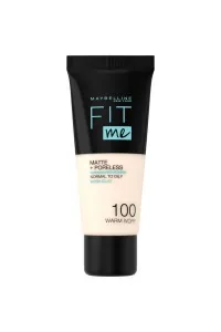 کرم-پودر-مات-و-محوکننده-منافذ-فیت-می -شماره-100-Warm-Ivory -عاجی-Fit-Me-Matte-and-Poreless-Foundation-100-Warm-Ivory-میبلین-نیویورک-Maybelline-New-York