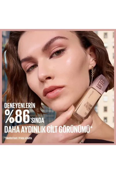  تصویر 5 : کرم پودر روشن‌کننده و آبرسان لیفتر پلامپ اند گلو Shade 114 Beige بژ Lifter Plump and Glow Illuminating Foundation 114 میبلین نیویورک Maybelline New York 