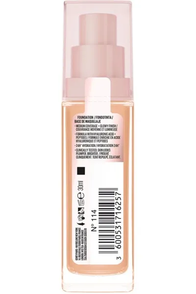  تصویر 9 : کرم پودر روشن‌کننده و آبرسان لیفتر پلامپ اند گلو Shade 114 Beige بژ Lifter Plump and Glow Illuminating Foundation 114 میبلین نیویورک Maybelline New York 