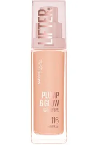 کرم-پودر-لیفتر-پلامپ-اند-گلو-116-Beige-بژ-روشن-با-جلوه-درخشان-Lifter-Plump-and-Glow-Illuminating-Foundation-116-میبلین-نیویورک-Maybelline-New-York