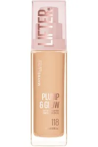 کرم-پودر-لیفتر-پلامپ-اند-گلو-118-Beige-بژ-با-جلوه-درخشان-طبیعی-Lifter-Plump-and-Glow-Illuminating-Foundation-118-میبلین-نیویورک-Maybelline-New-York