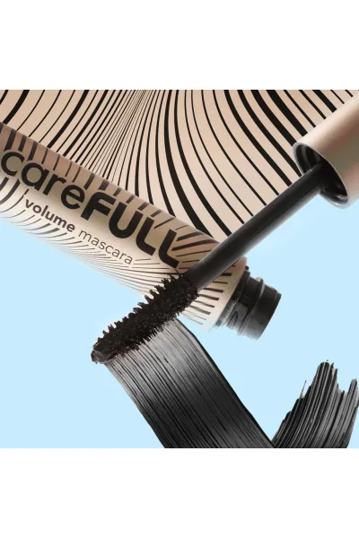  تصویر 6 : ریمل حجم‌دهنده پرپشت‌کننده و تقویت‌کننده مژه Black رنگ مشکی CareFull Volume Lash Strengthening Volumizing Mascara Black فلورمار Flormar 