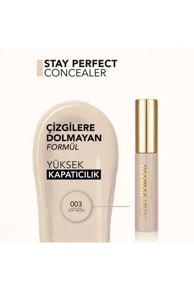  تصویر 3 : کانسیلر پیگمنت بالا 003 Soft Beige؛ بژ روشن برای پوشش لک و تیرگی Stay Perfect Highly Pigmented Concealer 3 Soft Beige فلورمار Flormar 