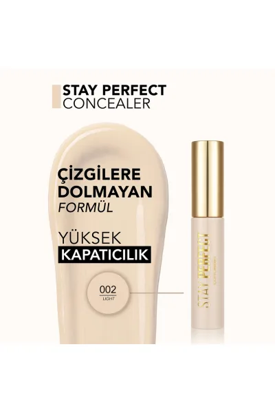  تصویر 3 : کانسیلر پیگمنت بالا Stay Perfect رنگ Light روشن برای پوشش لک و تیرگی Stay Perfect Highly Pigmented Concealer 2 Light فلورمار Flormar 
