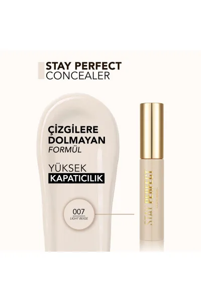  تصویر 3 : کانسیلر پیگمنت بالا Light Beige؛ بژ روشن برای پوشش لک و تیرگی Stay Perfect Highly Pigmented Concealer 7 Light Beige فلورمار Flormar 