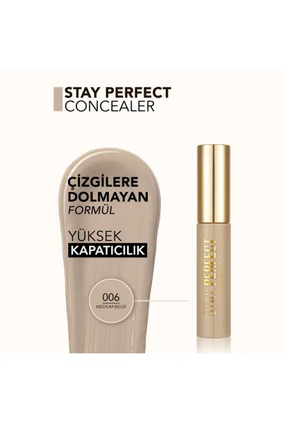  تصویر 3 : کانسیلر پیگمنت بالا Stay Perfect رنگ Medium Beige بژ متوسط Stay Perfect Highly Pigmented Concealer 6 Medium Beige فلورمار Flormar 