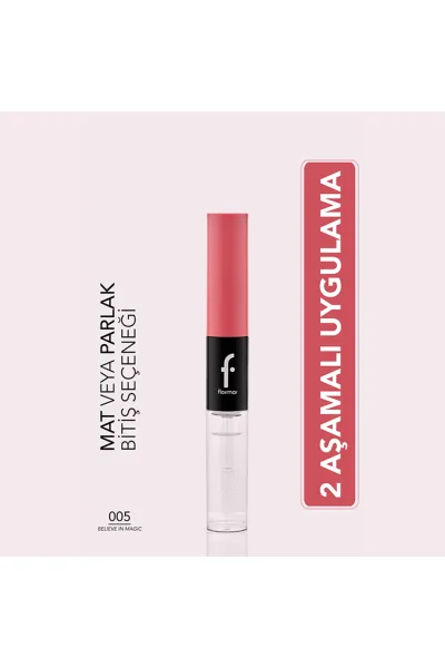  تصویر 1 : رژ لب دو سر صورتی Believe in Magic با پیگمنت بالا و ماندگاری طولانی Duoglam Highly Pigmented Long Lasting Dual Ended Lipstick 5 Believe in Magic فلورمار Flormar 