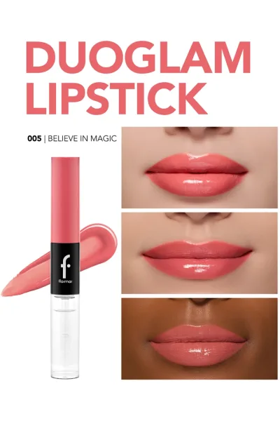  تصویر 5 : رژ لب دو سر صورتی Believe in Magic با پیگمنت بالا و ماندگاری طولانی Duoglam Highly Pigmented Long Lasting Dual Ended Lipstick 5 Believe in Magic فلورمار Flormar 