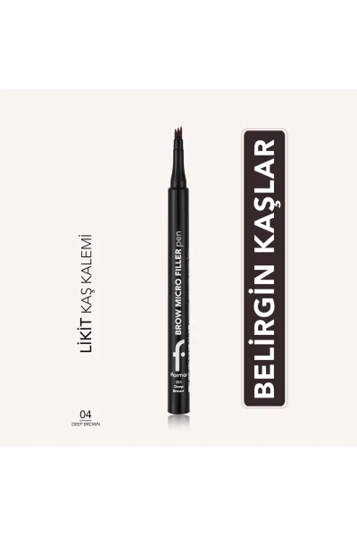 تصویر 1 : مداد ابرو شانه‌دار با فینیش طبیعی Deep Brown قهوه‌ای تیره Brow Micro Filler Spoolie Tip Natural Finish Brow Pencil 4 Deep Brown فلورمار Flormar 