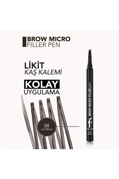  تصویر 2 : مداد ابرو شانه‌دار با فینیش طبیعی Deep Brown قهوه‌ای تیره Brow Micro Filler Spoolie Tip Natural Finish Brow Pencil 4 Deep Brown فلورمار Flormar 