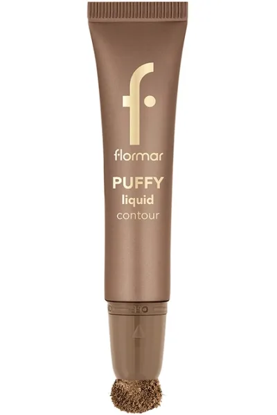  تصویر 2 : کانتور مایع آمبر Amber رنگ قهوه‌ای روشن برای فرم‌دهی صورت Puffy Liquid Liquid Contour 1 Amber فلورمار Flormar 