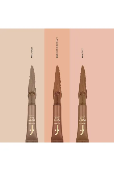  تصویر 4 : کانتور مایع آمبر Amber رنگ قهوه‌ای روشن برای فرم‌دهی صورت Puffy Liquid Liquid Contour 1 Amber فلورمار Flormar 