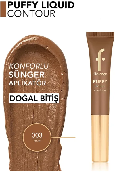 تصویر 3 : کانتور مایع صورت Deep رنگ تیره برای فرم‌دهی طبیعی و زیبا Puffy Liquid Liquid Contour 3 Deep فلورمار Flormar 