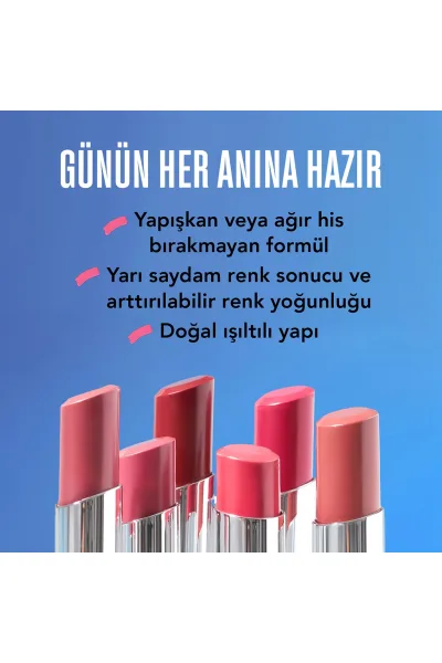  تصویر 5 : رژ لب مرطوب‌کننده با جلوه براق Intense Love صورتی پررنگ Sheer Up Shiny Finish Moisturizing Lipstick 12 Intense Love فلورمار Flormar 