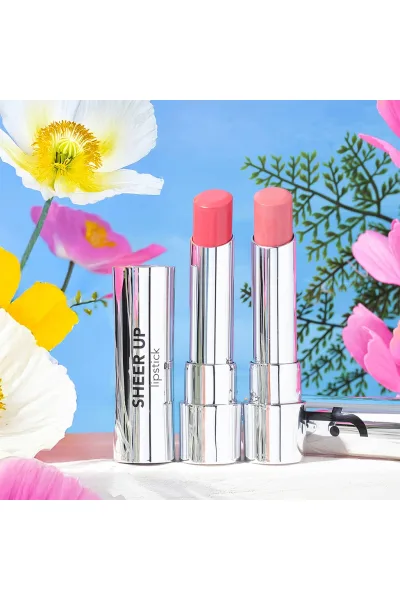  تصویر 7 : رژ لب مرطوب‌کننده با جلوه براق Intense Love صورتی پررنگ Sheer Up Shiny Finish Moisturizing Lipstick 12 Intense Love فلورمار Flormar 