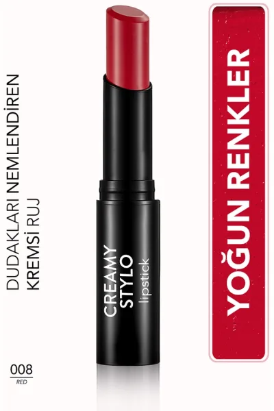  تصویر 1 : رژ لب استیکی مرطوب‌کننده Creamy Stylo رنگ Red قرمز با بافت نرم Creamy Stylo Moisturizing Lipstick 8 Red فلورمار Flormar 