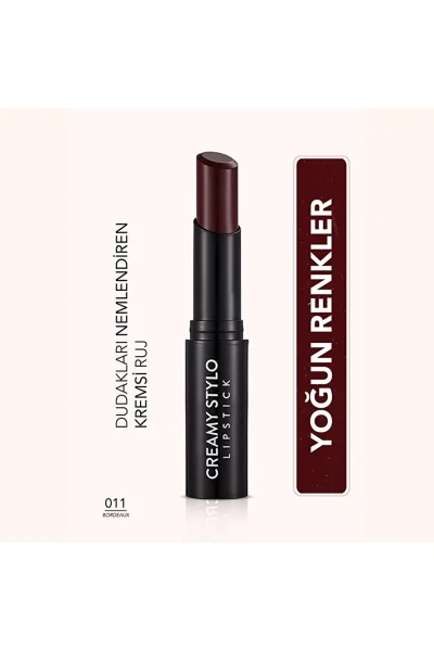  تصویر 1 : رژ لب استیکی مرطوب‌کننده Bordeaux رنگ شرابی ماندگار و جذاب Creamy Stylo Moisturizing Lipstick 11 Bordeaux فلورمار Flormar 