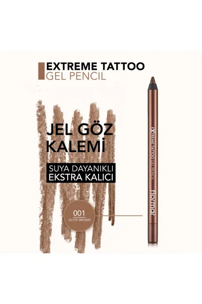  تصویر 4 : مداد چشم ژلی اکسترا ماندگار و درخشان Glitzy Brown قهوه‌ای Extreme Tattoo Extra Long Lasting Shimmer Gel Eye Pencil 1 Glitzy Brown فلورمار Flormar 
