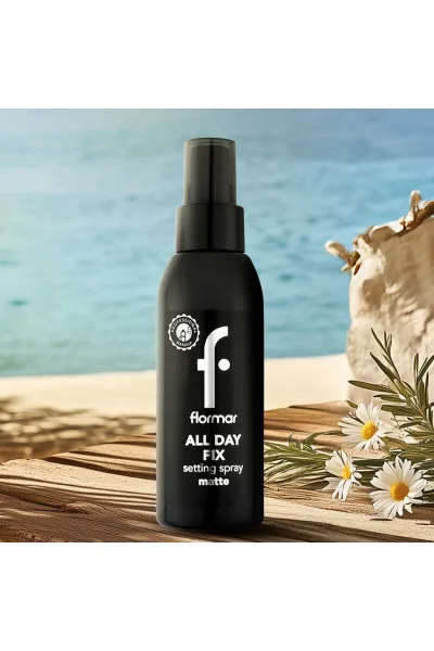  تصویر 4 : اسپری فیکس آرایش با پایان مات و ماندگاری بالا No Shade (شفاف) All Day Fix Matte Finish Makeup Setting Spray فلورمار Flormar 