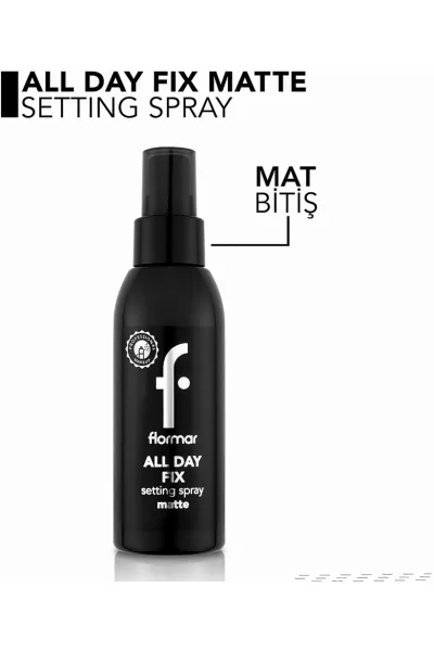  تصویر 3 : اسپری فیکس آرایش با پایان مات و ماندگاری بالا No Shade (شفاف) All Day Fix Matte Finish Makeup Setting Spray فلورمار Flormar 