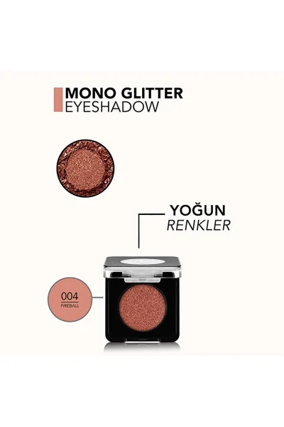  تصویر 1 : سایه چشم تک‌رنگ متالیک Fireball قهوه‌ای با رنگ‌دهی غلیظ Mono Highly Pigmented Metallic Single Eyeshadow 4 Fireball فلورمار Flormar 