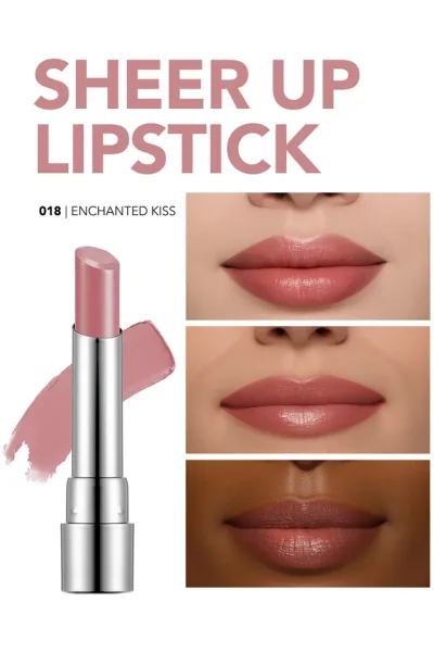  تصویر 4 : رژ لب نیمه‌شفاف مرطوب‌کننده Enchanted Kiss رنگ صورتی طبیعی Sheer Up Moisturizing Semi Transparent Lipstick 18 Enchanted Kiss فلورمار Flormar 