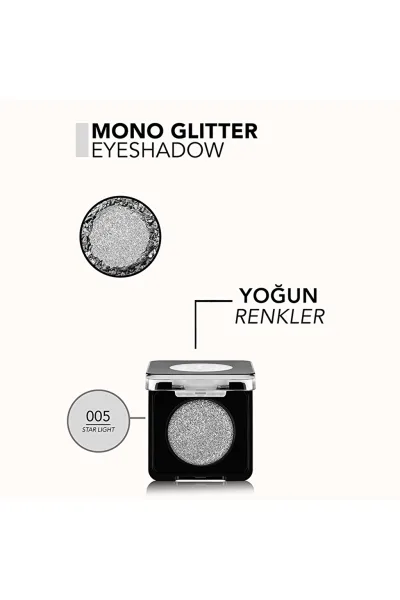  تصویر 1 : سایه چشم متالیک تک‌رنگ با رنگ‌دهی بالا Star Light روشن و درخشان Mono Highly Pigmented Metallic Single Eyeshadow 5 Star Light فلورمار Flormar 