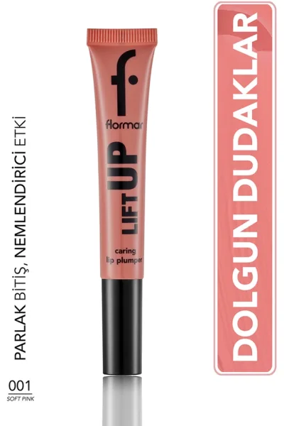  تصویر 1 : لیپ‌گلاس حجم‌دهنده لب با اثر هیالورونیک اسید Soft Pink صورتی Lift Up Hyaluronic Acid Plumping Lip Gloss 1 Soft Pink فلورمار Flormar 