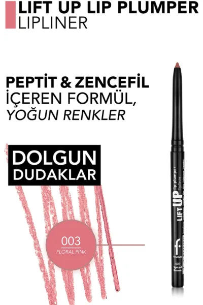  تصویر 4 : مداد لب حجم‌دهنده Floral Pink؛ صورتی برای فرم‌دهی و برجسته‌سازی لب Lift Up Plumping Lip Pencil 3 Floral Pink فلورمار Flormar 