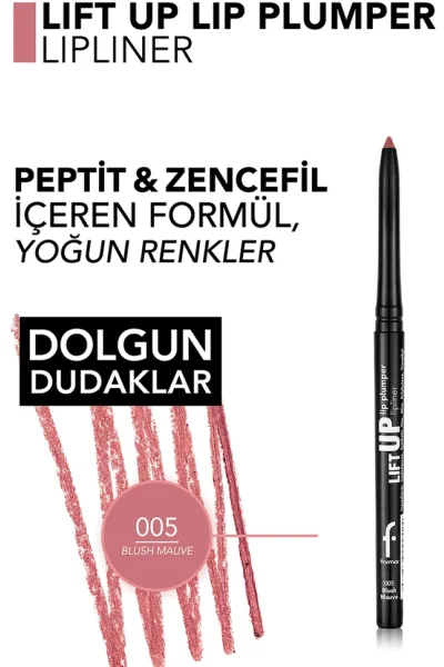  تصویر 4 : مداد لب حجم‌دهنده با نمای حجیم‌تر رنگ Blush Mauve یاسی صورتی Lift Up Plumping Lip Pencil 5 Blush Mauve فلورمار Flormar 