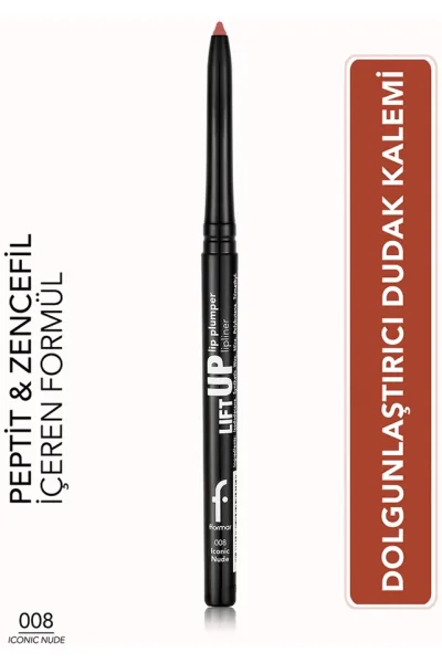  تصویر 1 : مداد لب حجم‌دهنده 008 Iconic Nude رنگ نود و قهوه‌ای روشن Lift Up Plumping Lip Pencil 8 Iconic Nude فلورمار Flormar 