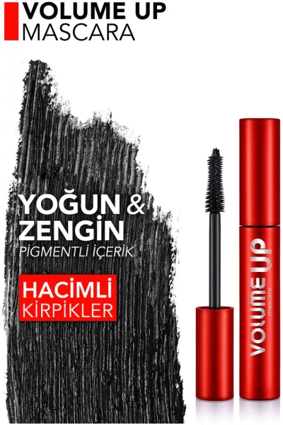  تصویر 5 : ریمل حجم‌دهنده و لیفت‌کننده مژه با پیگمنت بالا Black مشکی Volume Up Volumizing Lifting Highly Pigmented Mascara Black فلورمار Flormar 
