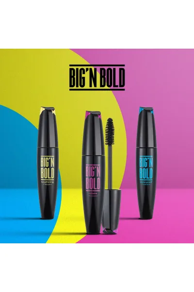  تصویر 6 : ریمل حجم‌دهنده مژه مشکی Big'N Bold؛ مژه‌هایی پرپشت و چشمگیر Big'N Bold Volumizing Mascara Volume 1 فلورمار Flormar 