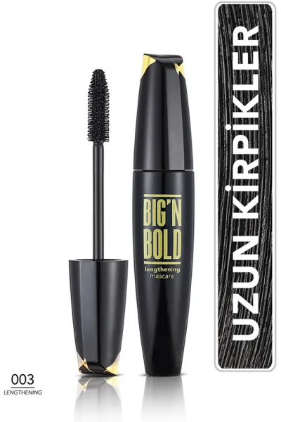  تصویر 1 : ریمل بلندکننده مژه مشکی برای مژه‌هایی بلند خوش‌حالت و تفکیک‌شده Big'N Bold Lengthening Mascara فلورمار Flormar 