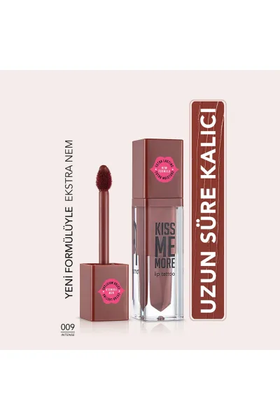  تصویر 1 : رژ لب مایع مات بادوام Intense رنگ قهوه‌ای برای آرایش شیک Kiss Me More Extra Long Lasting Matte Liquid Lipstick 9 Intense فلورمار Flormar 