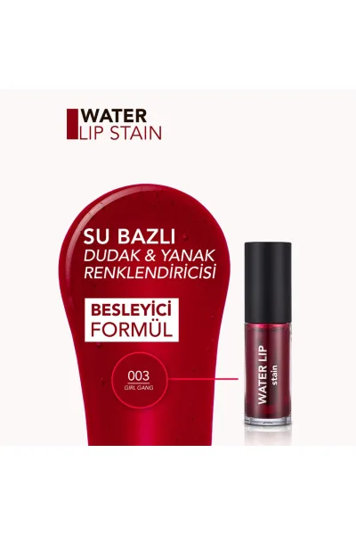  تصویر 4 : تینت لب Water Lip Stain رنگ Girl Gang؛ شرابی سبک و ماندگار Water Lip Stain 3 Girl Gang فلورمار Flormar 