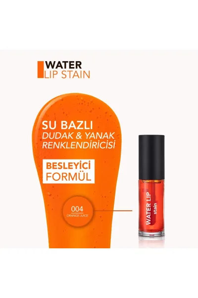  تصویر 3 : تینت لب مایع Water Lip Stain رنگ Orange Juice نارنجی ماندگار Water Lip Stain 4 Orange Juice فلورمار Flormar 