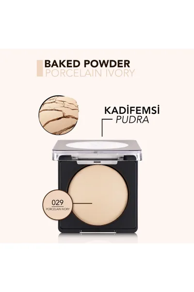  تصویر 4 : پودر فشرده بیکد Porcelain Ivory؛ رنگ عاجی پوشش یکدست و طبیعی Baked Powder Powder 29 Porcelain Ivory فلورمار Flormar 
