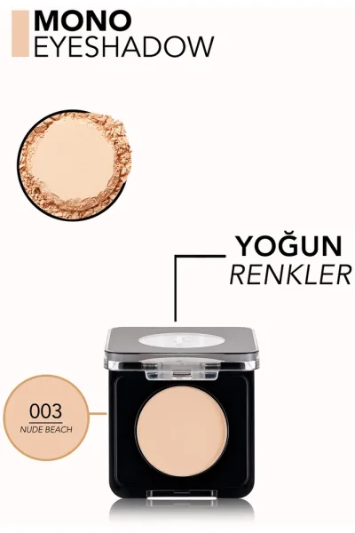  تصویر 2 : سایه چشم تک‌رنگ با پیگمنت بالا و جلوه صدفی Nude Beach نود قهوه‌ای روشن Mono Highly Pigmented Single Pearly Eyeshadow 3 Nude Beach فلورمار Flormar 