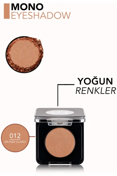 تصویر 3 : سایه چشم تک‌رنگ مرواریدی Bronze Glares رنگ برنزی با پیگمنت بالا Mono Highly Pigmented Single Pearly Eyeshadow 12 Bronze Glares فلورمار Flormar 