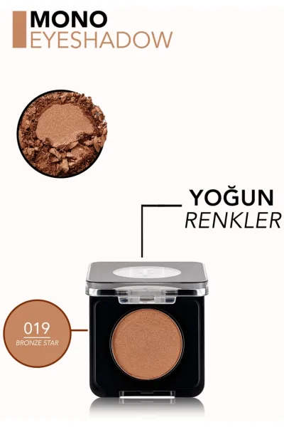  تصویر 1 : سایه چشم تک‌رنگ پیگمنت بالا Bronze Star برنزی روشن و صدفی Mono Highly Pigmented Single Pearly Eyeshadow 19 Bronze Star فلورمار Flormar 