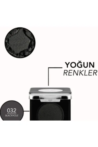  تصویر 2 : سایه چشم تک‌رنگ با پیگمنت بالا Blackhole مشکی صدفی برای آرایش چشم Mono Highly Pigmented Single Pearly Eyeshadow 32 Blackhole فلورمار Flormar 