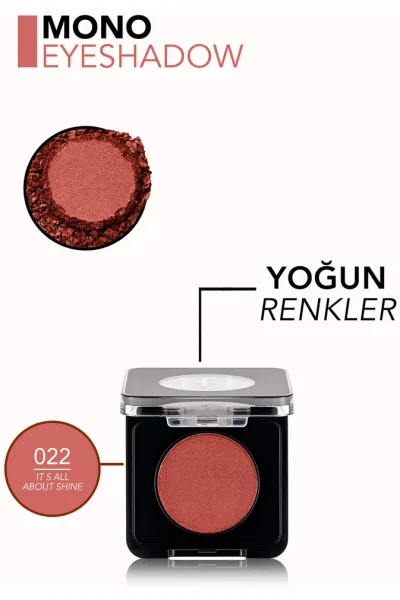  تصویر 3 : سایه چشم تک‌رنگ صدفی با پیگمنت بالا It's All About Shine قرمز Mono Highly Pigmented Single Pearly Eyeshadow 22 It's All About Shine فلورمار Flormar 