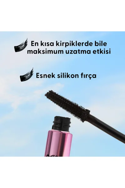  تصویر 3 : ریمل بلندکننده و تقویت‌کننده مژه Black؛ رنگ مشکی با اثر کشیده‌تر Longer Than Ever Lash Lengthening Nourishing Mascara 1 Black فلورمار Flormar 