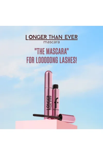  تصویر 6 : ریمل بلندکننده و تقویت‌کننده مژه Black؛ رنگ مشکی با اثر کشیده‌تر Longer Than Ever Lash Lengthening Nourishing Mascara 1 Black فلورمار Flormar 