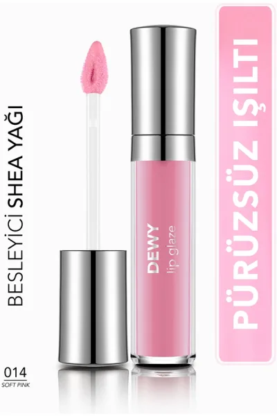  تصویر 1 : براق‌کننده لب Dewy Lip Glaze رنگ Soft Pink صورتی ملایم و براق Dewy Lip Glaze Lip Gloss 14 Soft Pink فلورمار Flormar 