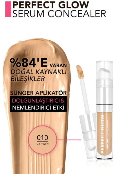  تصویر 3 : کانسیلر سرمی با پوشش طبیعی و جلوه مرطوب رنگ C4 Fawn بژ روشن Perfect Glow Dewy Bright Finish Serum Concealer 10 C4 Fawn فلورمار Flormar 