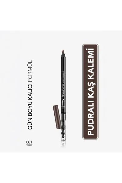  تصویر 1 : مداد ابرو براش‌دار ماندگار Brown قهوه‌ای برای طراحی دقیق ابرو Extreme Tattoo Long Lasting Brush Brow Pencil 1 Brown فلورمار Flormar 